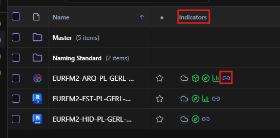 CDE file list showing federated models with the paperclip icon.