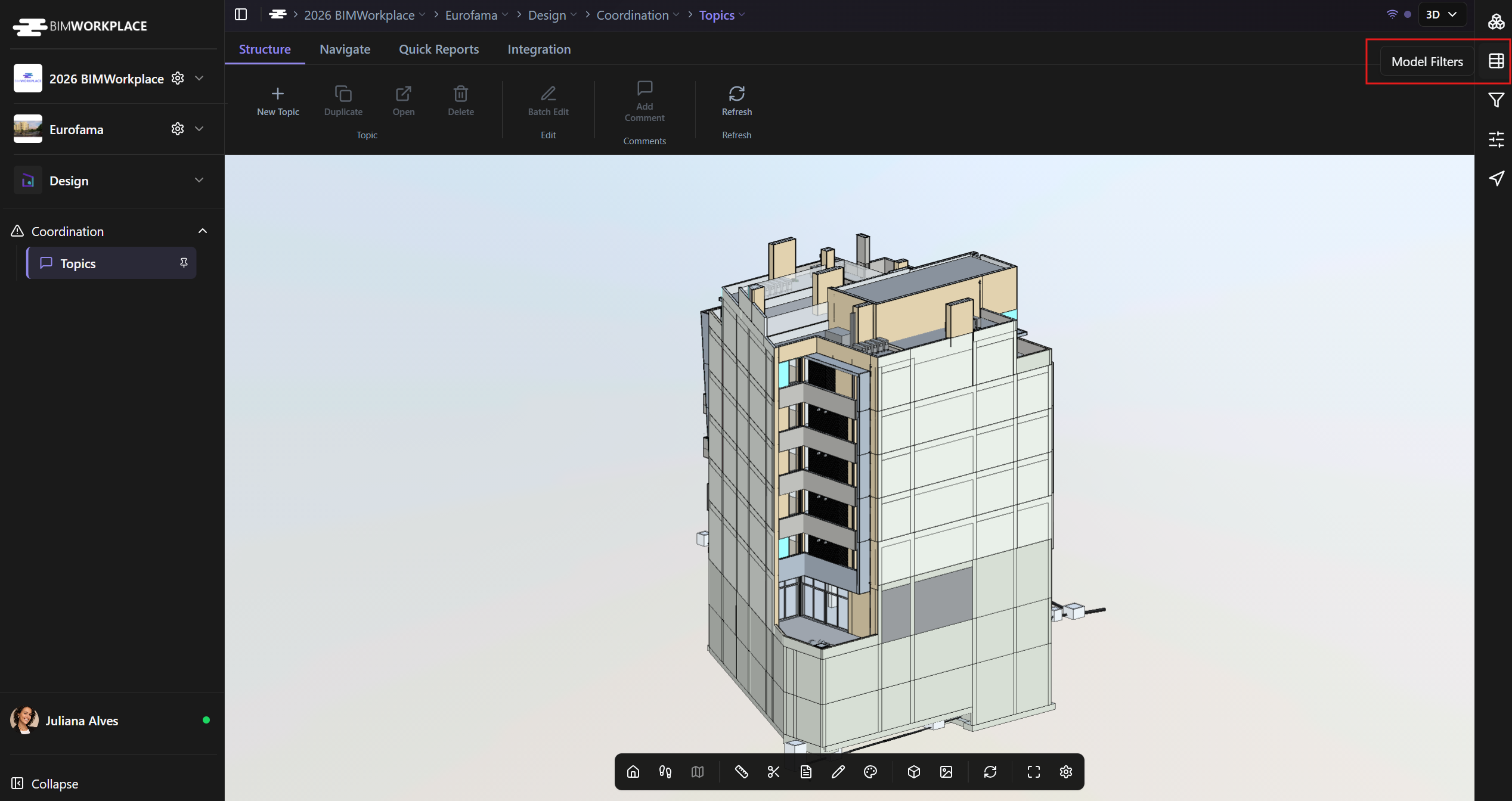 Viewer interface with the Filters button highlighted on the right side of the screen.