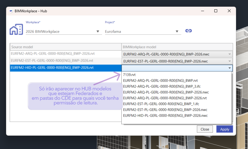 HUB der Plugins, erklärt, dass Modelle nur angezeigt werden, wenn sie föderiert sind.