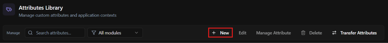 New button highlighted in the Attributes Library ribbon.