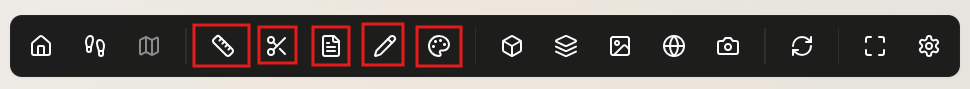 Viewer toolbar highlighting Measure, Section, 2D Sheets, Markup, and Colorize Elements.