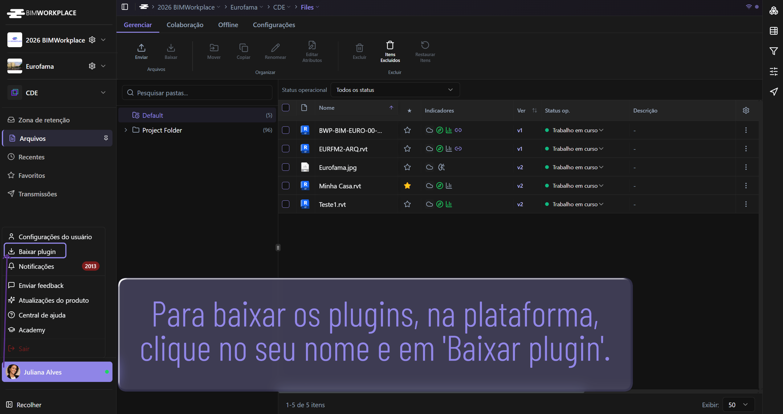 BIMWorkplace Plattformseite zeigt, wo die Plugins heruntergeladen werden können.