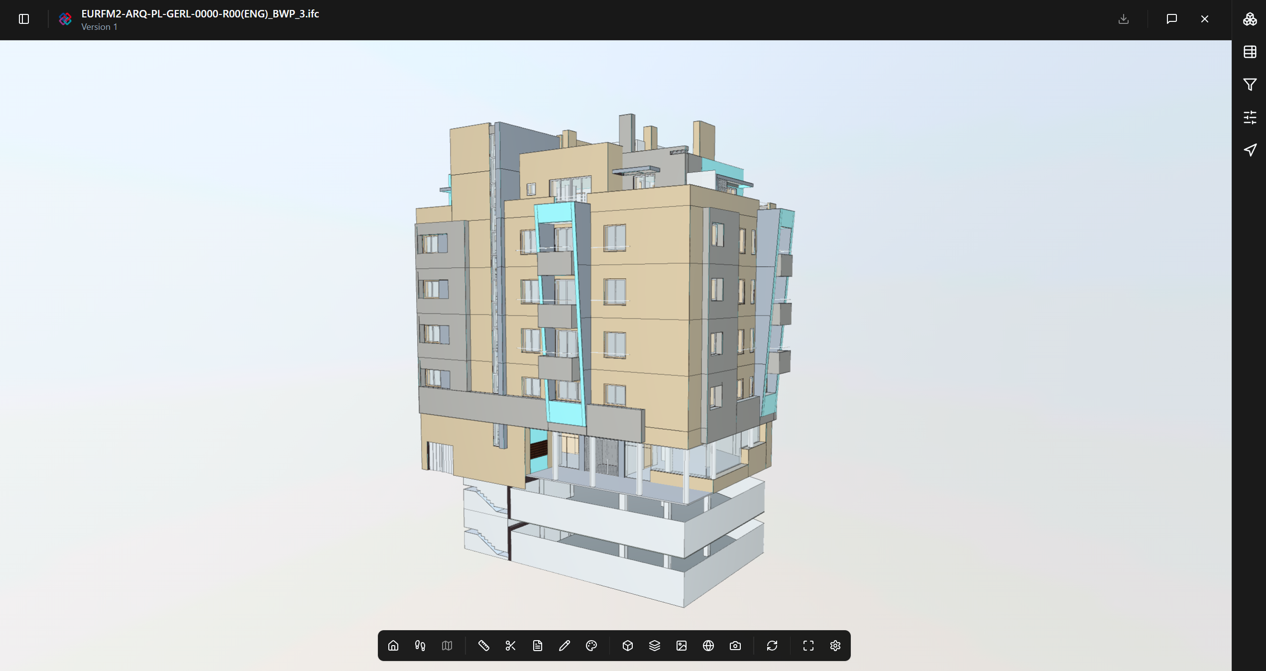 Autodesk Forge Viewer interface with a model loaded.